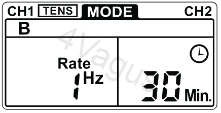 LCD TENS ustawianie Częstotliwości Impulsów