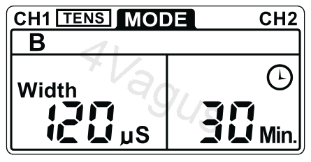 LCD TENS ustawianie Szerokości Impulsu